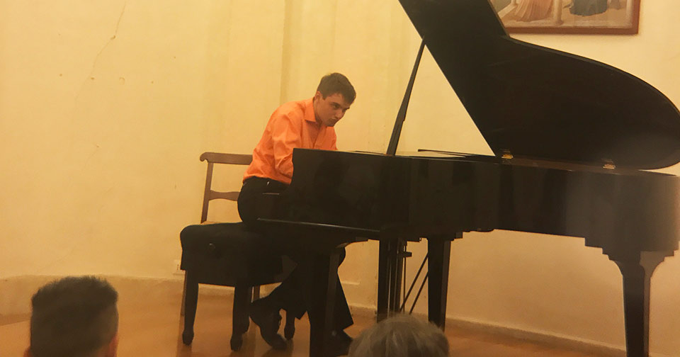 piano student performing