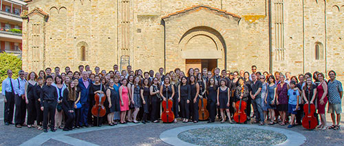 Group shot of music students at InterHarmony International Music Festival