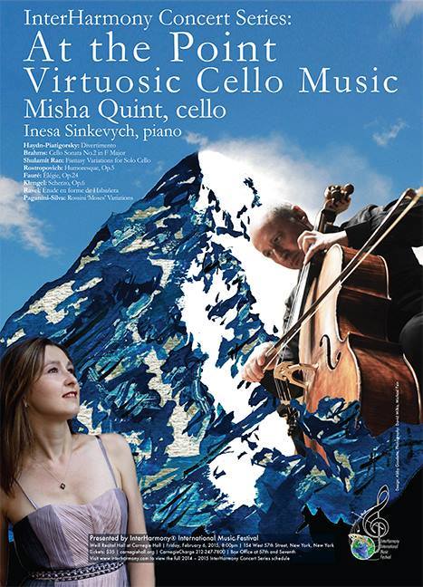 Carnegie Hall Poster with Cellist Misha Quint and Pianist Inesa Sinkevych