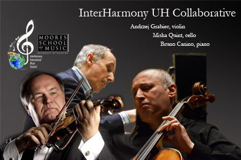 Misha Quint cello, Bruno Canino, piano, Andrzej Grabiec, violin perform Beethoven Triple Concerto in Houston, Texas