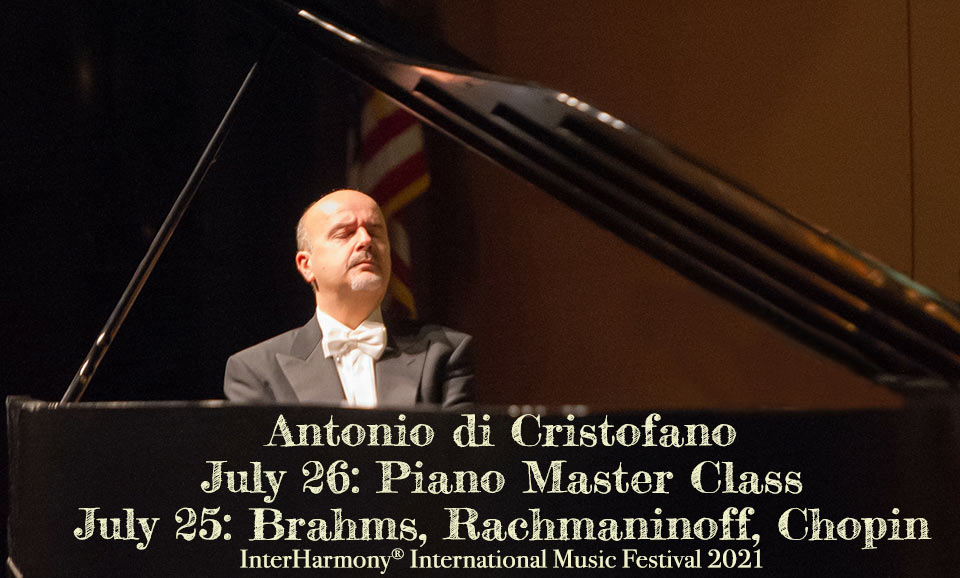 Antonio Di Cristofano, piano, performs at InterHarmony.
