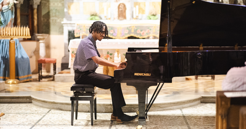 piano student performing