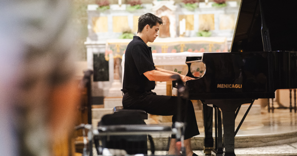 piano student performing