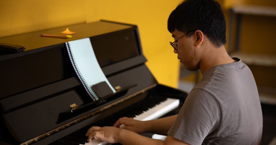 piano student performing