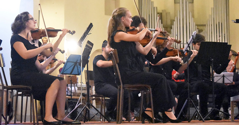 orchestra violinists